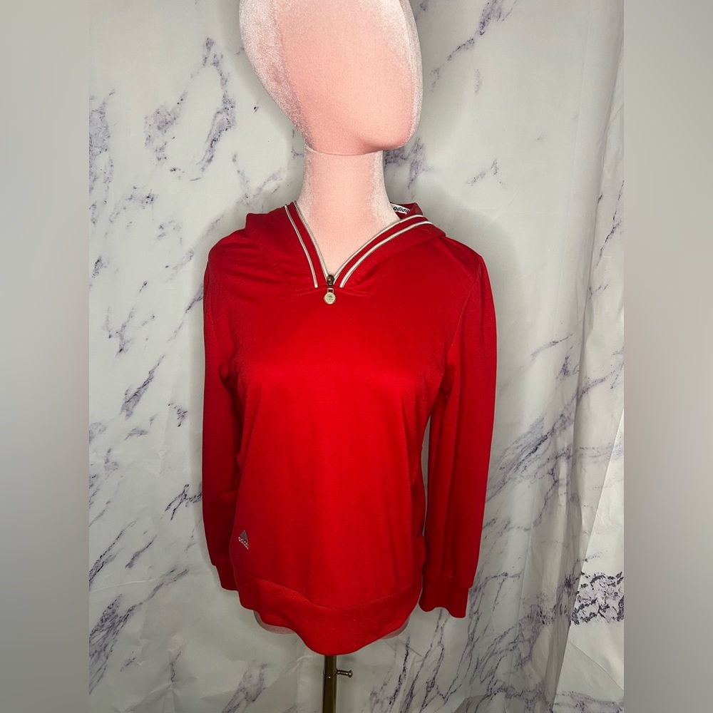 Adidas Y2K Women's  Red Hoodie w/ Zipper that goes all the way up